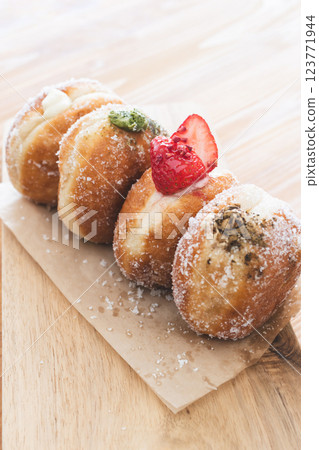 Donuts, raw donuts, sweets stock photos 123771944