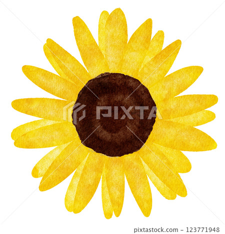 向日葵花圖畫水彩 123771948