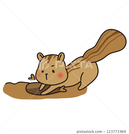 A squirrel digging a hole A squirrel digging a hole 123771969