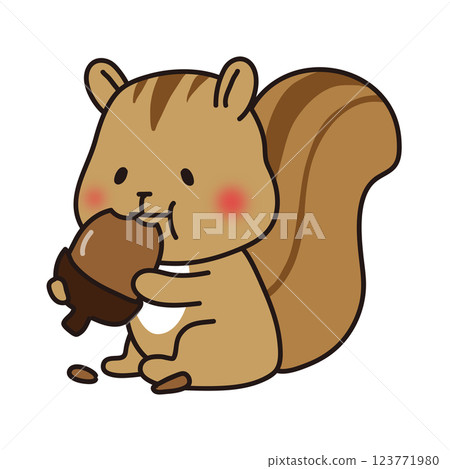 一隻吃橡子的松鼠 一隻吃橡子的松鼠 123771980