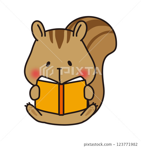 松鼠坐著看書 松鼠坐著看書 123771982