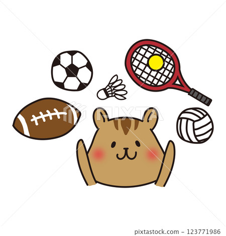 Squirrel choosing a sport Squirrel choosing a sport 123771986