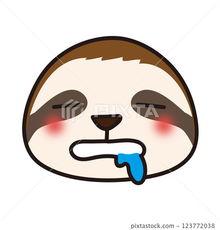 睡著的樹懶的臉上流著口水 睡著的樹懶的臉上流著口水 123772038