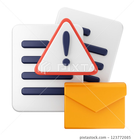 3d mail email message alert warning caution warning 3d mail email message alert warning caution warning 123772085