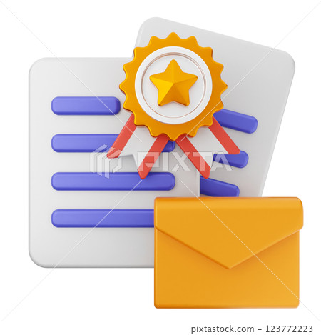 3d mail email message reward badge medal 123772223