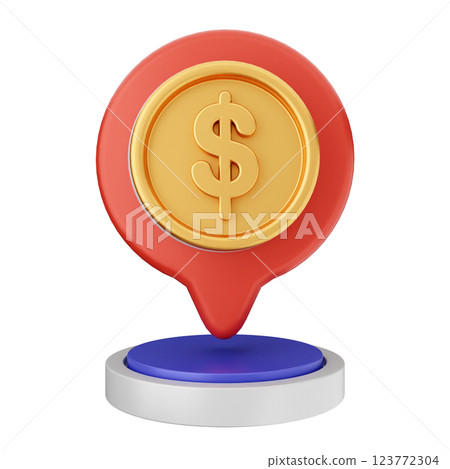 3d finance business money location 123772304