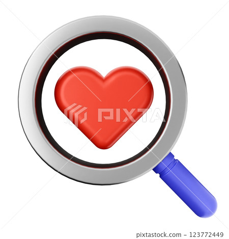 3d search scan icon love 123772449