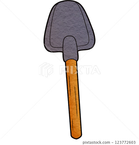 The illustration of a shovel 123772603