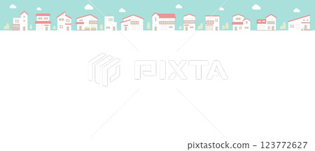 Blue sky townscape background vector illustration Simple Copy space Background Streetscape Residential area Blue sky townscape background vector illustration Simple Copy space Background Streetscape Residential area 123772627