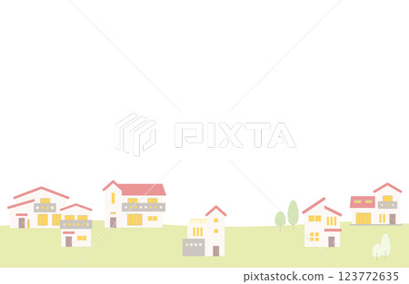 城市景觀和住宅區背景向量插圖框架複製空間 城市景觀和住宅區背景向量插圖框架複製空間 123772635