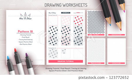 How to Draw a Pattern. Step by Step Drawing Tutorial. Draw Guide Worksheet. Simple Instruction for Kids and Adults How to Draw a Pattern. Step by Step Drawing Tutorial. Draw Guide Worksheet. Simple Instruction for Kids and Adults 123772652