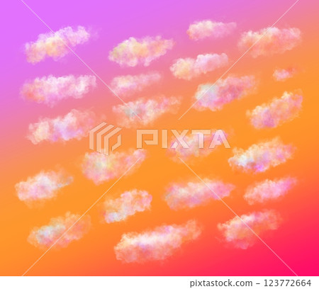 沙丁魚雲漂浮在日落天空中 123772664