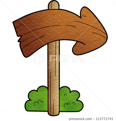 The illustration of a wooden road sign The illustration of a wooden road sign 123772745