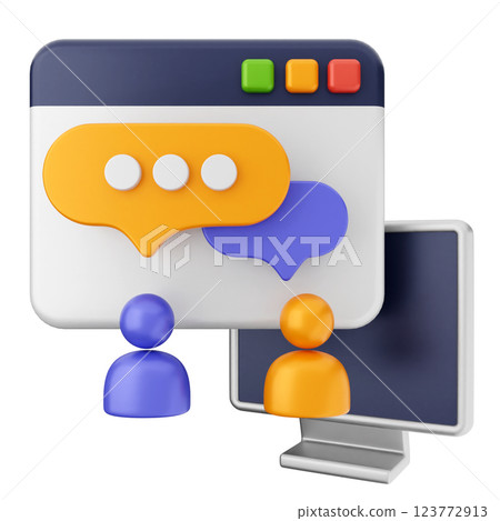 3d social media icon chatting 123772913