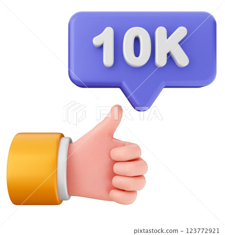 3d social media icon 10k like 3d social media icon 10k like 123772921