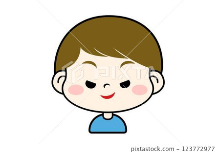 男孩帶著得意的表情 男孩帶著得意的表情 123772977