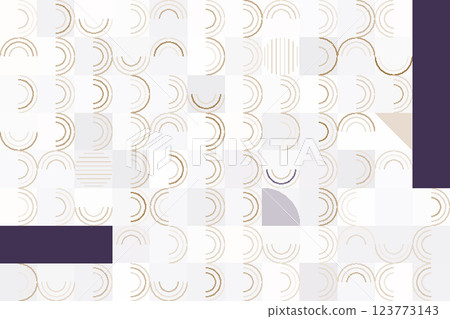 Chic Abstract Design with Soft Arches and Deep Purple Accents on a Light Background 123773143