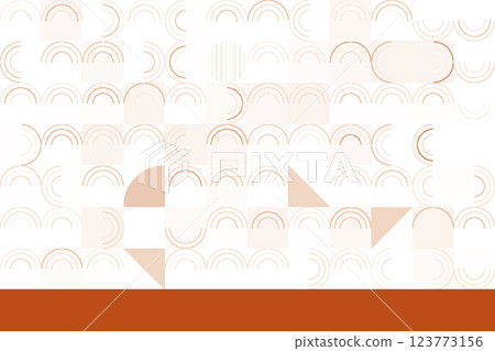 Soft Cream and Terracotta Abstract Design with Geometric Shapes and Curved Patterns Soft Cream and Terracotta Abstract Design with Geometric Shapes and Curved Patterns 123773156