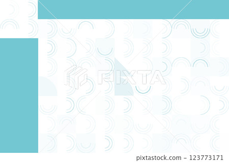 Soft Blue and White Abstract Pattern with Geometric Shapes and Circular Designs on Light Background 123773171