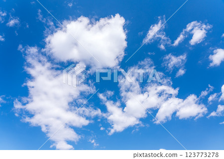 春天藍天與雲彩自由空間 春天藍天與雲彩自由空間 123773278