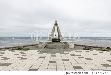 Wakkanai City, Hokkaido, Summer in Hokkaido, Cape Soya on a clear day "Monument of Japan's northernmost point" Wakkanai City, Hokkaido, Summer in Hokkaido, Cape Soya on a clear day "Monument of Japan's northernmost point" 123773746