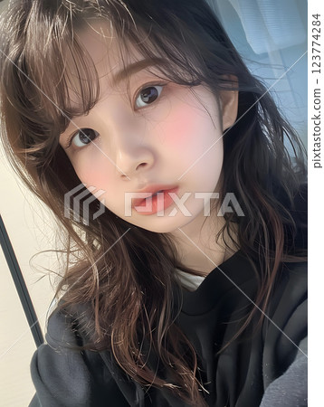Asian woman taking a selfie 123774284