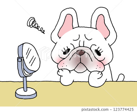 擔心皮膚鬆弛的法國鬥牛犬 123774425