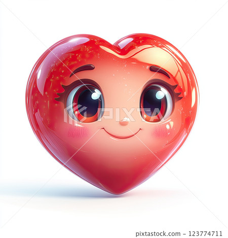 cute cartoon heart emoji with big eyes and smiling face cute cartoon heart emoji with big eyes and smiling face 123774711