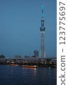 Skytree at dusk in April 123775697