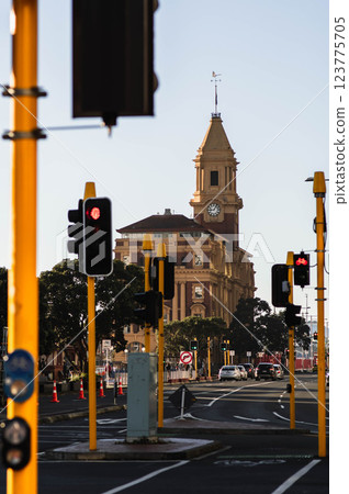 New Zealand - Clock tower at dusk New Zealand - Clock tower at dusk 123775705