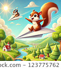 Squirrel and Flying Squirrel Walking in the Sky 123775762