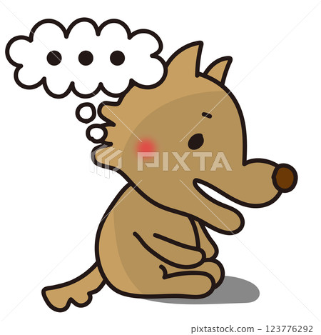 可怕的狼沮喪沉默 123776292