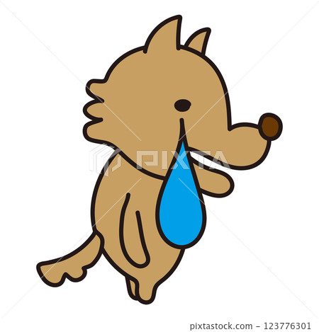 The scary wolf sheds big tears The scary wolf sheds big tears 123776301