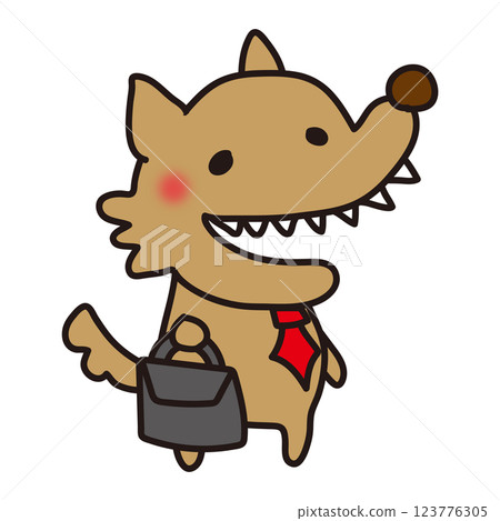 A scary wolf goes to work 123776305