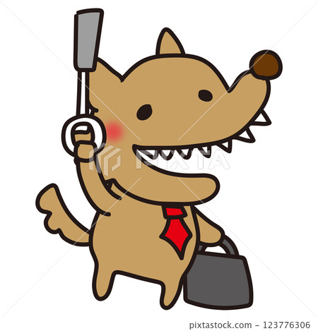 A scary wolf commuting by train 123776306