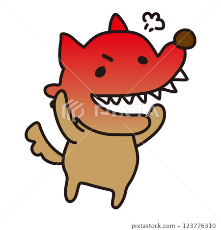 一隻不可怕但憤怒得通紅的狼 一隻不可怕但憤怒得通紅的狼 123776310