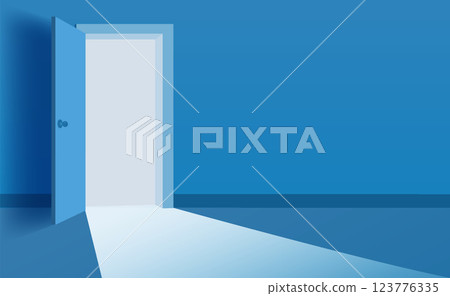 Open Door in the room, interior background Open Door in the room, interior background 123776335