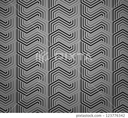 Abstract geometric pattern with stripes, lines. Seamless vector background. Gray and black ornament. Simple lattice graphic design 123776342
