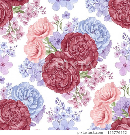 Vintage Rose Garden Pattern 123776352