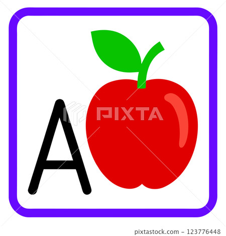 Alphabet Flashcard Letter Educational Vector Illustration for Kids Learning 123776448