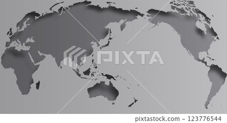 世界地圖灰色輪廓背景 123776544