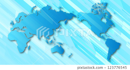 世界地圖藍色科技背景 123776545
