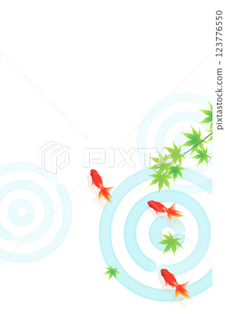 Goldfish summer watercolor Japanese pattern background Goldfish summer watercolor Japanese pattern background 123776550