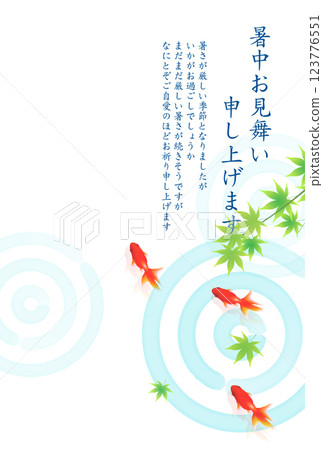 金魚夏季水彩日本圖案背景 123776551