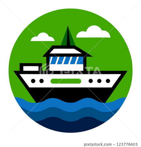 Nautical Boat Logo Vector Art for Marine Branding and T-Shirt Designs Nautical Boat Logo Vector Art for Marine Branding and T-Shirt Designs 123776603