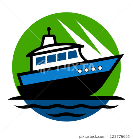 Nautical Boat Logo Vector Art for Marine Branding and T-Shirt Designs Nautical Boat Logo Vector Art for Marine Branding and T-Shirt Designs 123776605