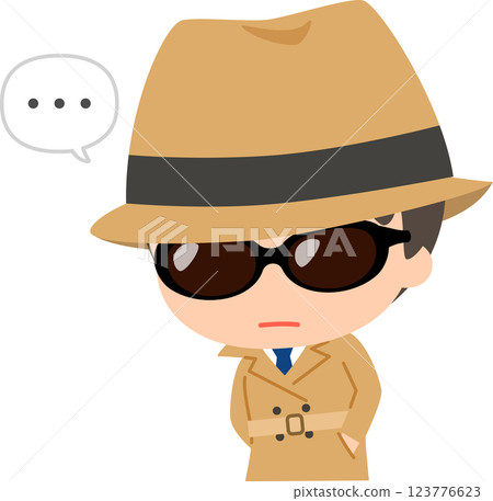一名戴著墨鏡和風衣的男子 一名戴著墨鏡和風衣的男子 123776623