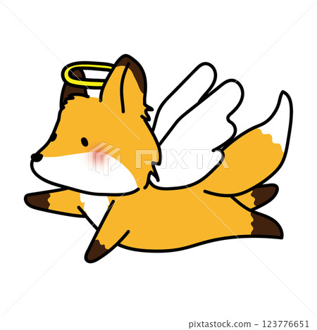 A fox dressed as a flying angel 123776651