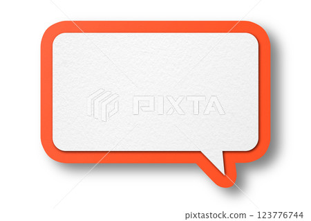 Red paper speech bubbles separated on transparent background Red paper speech bubbles separated on transparent background 123776744