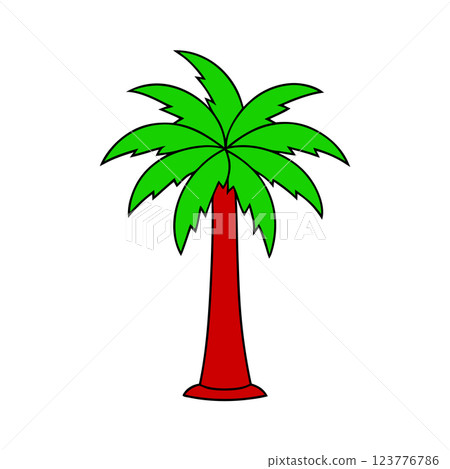Retro Sunset Palm Tree Silhouette Vector Illustration Tropical Beach Vibes for T shirt Design  123776786